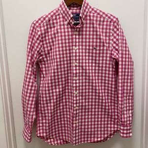Men’s Vineyard Vines Pink Gingham Shirt - Small